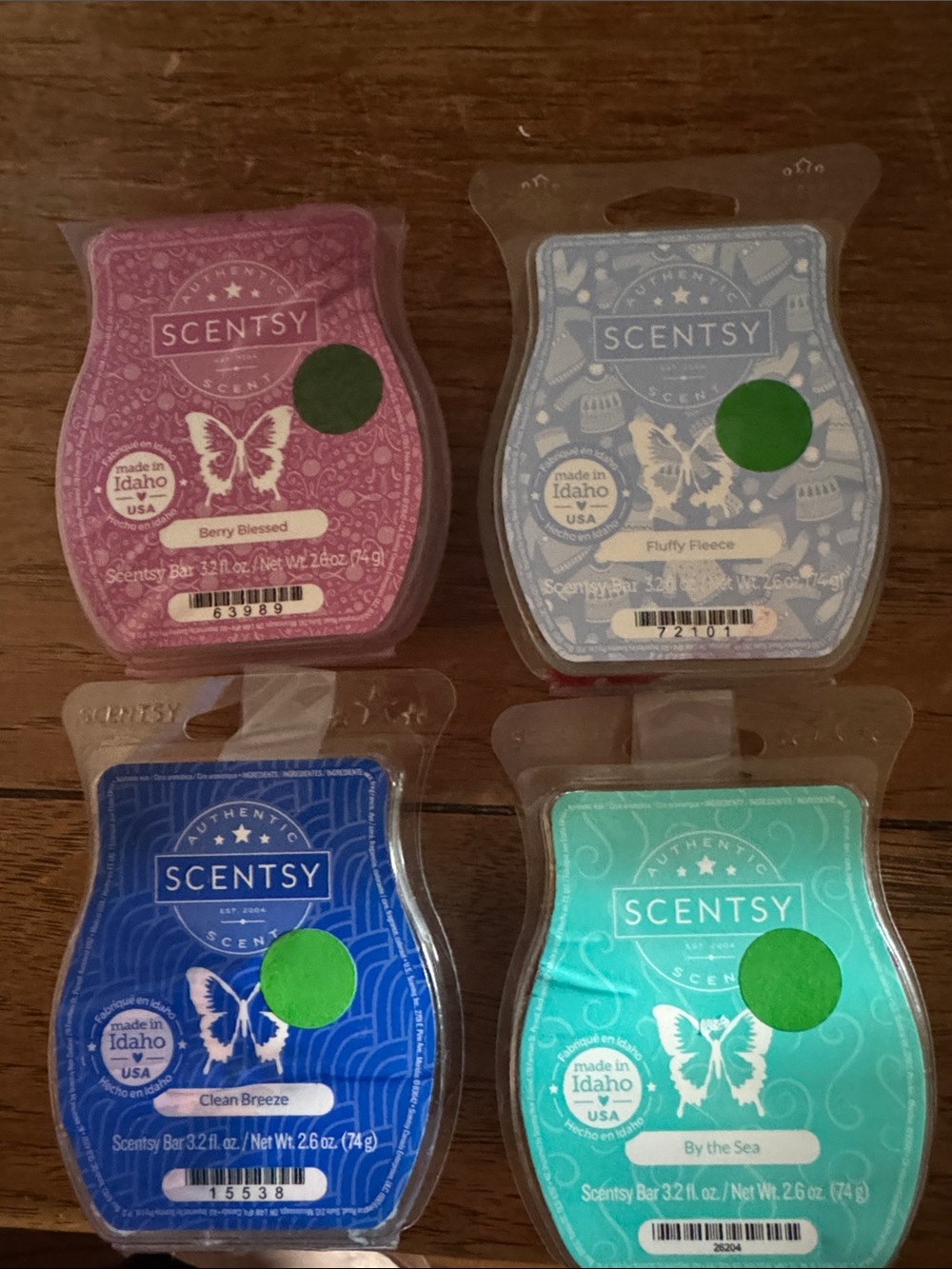Scentsy Wax Bar Variety Pack — Pink, Light Blue, Blue, Teal